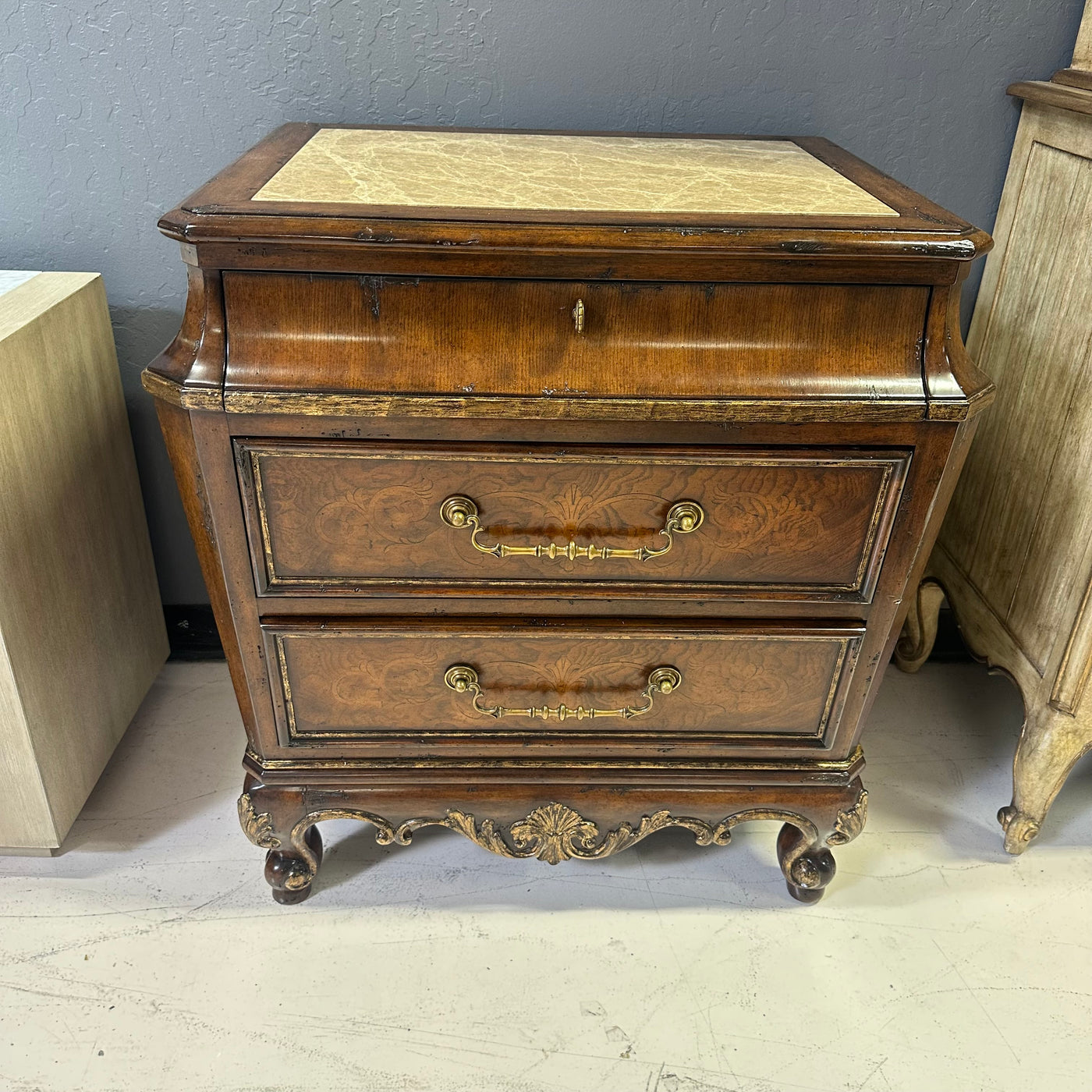 marge carson granite nightstand