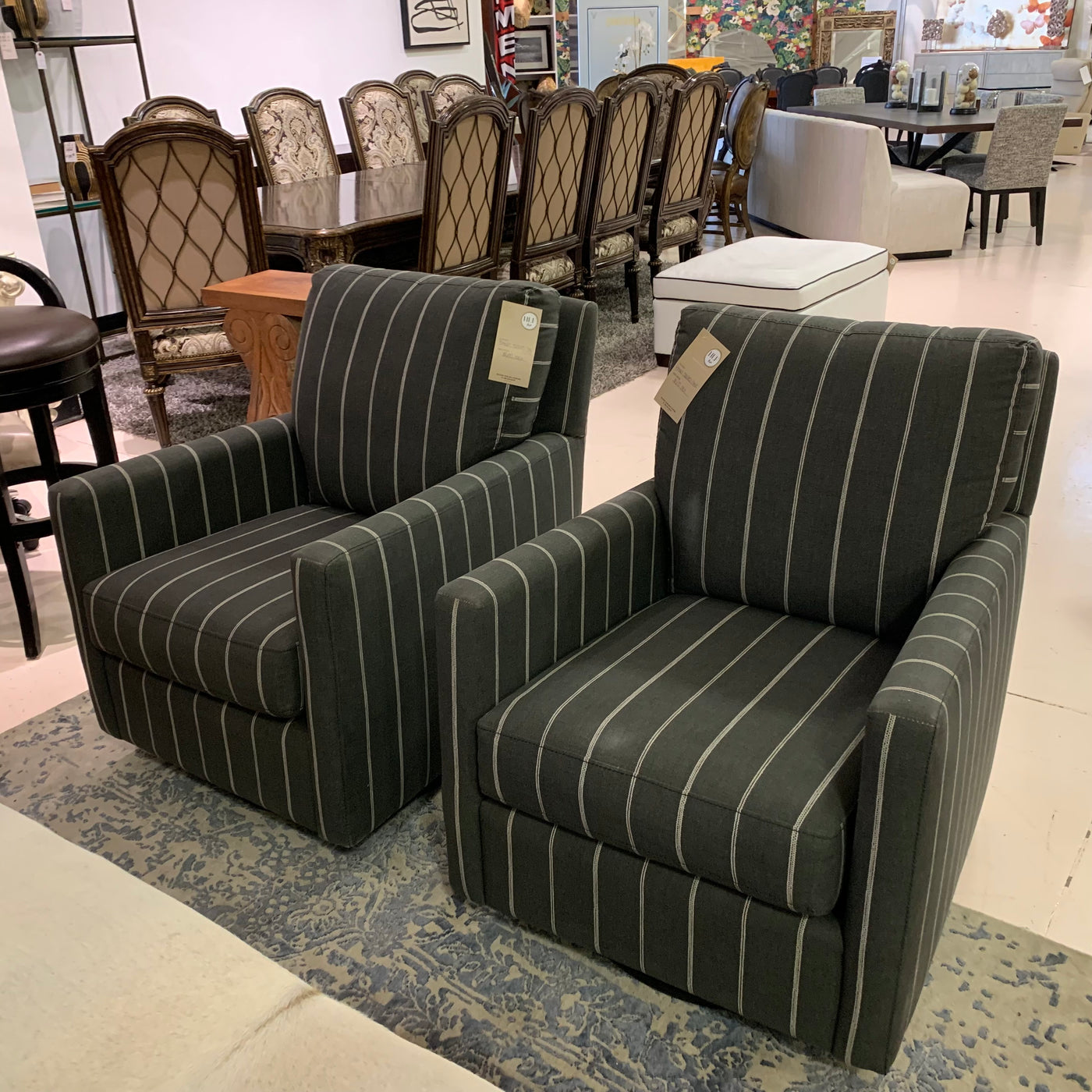 Basset Stripped Swivel Chairs