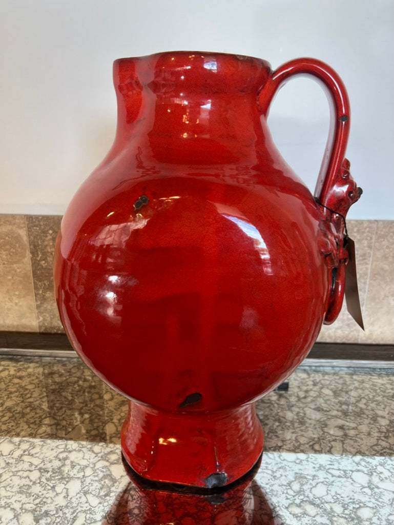 Red Fortunata Italian Ceramic Vase