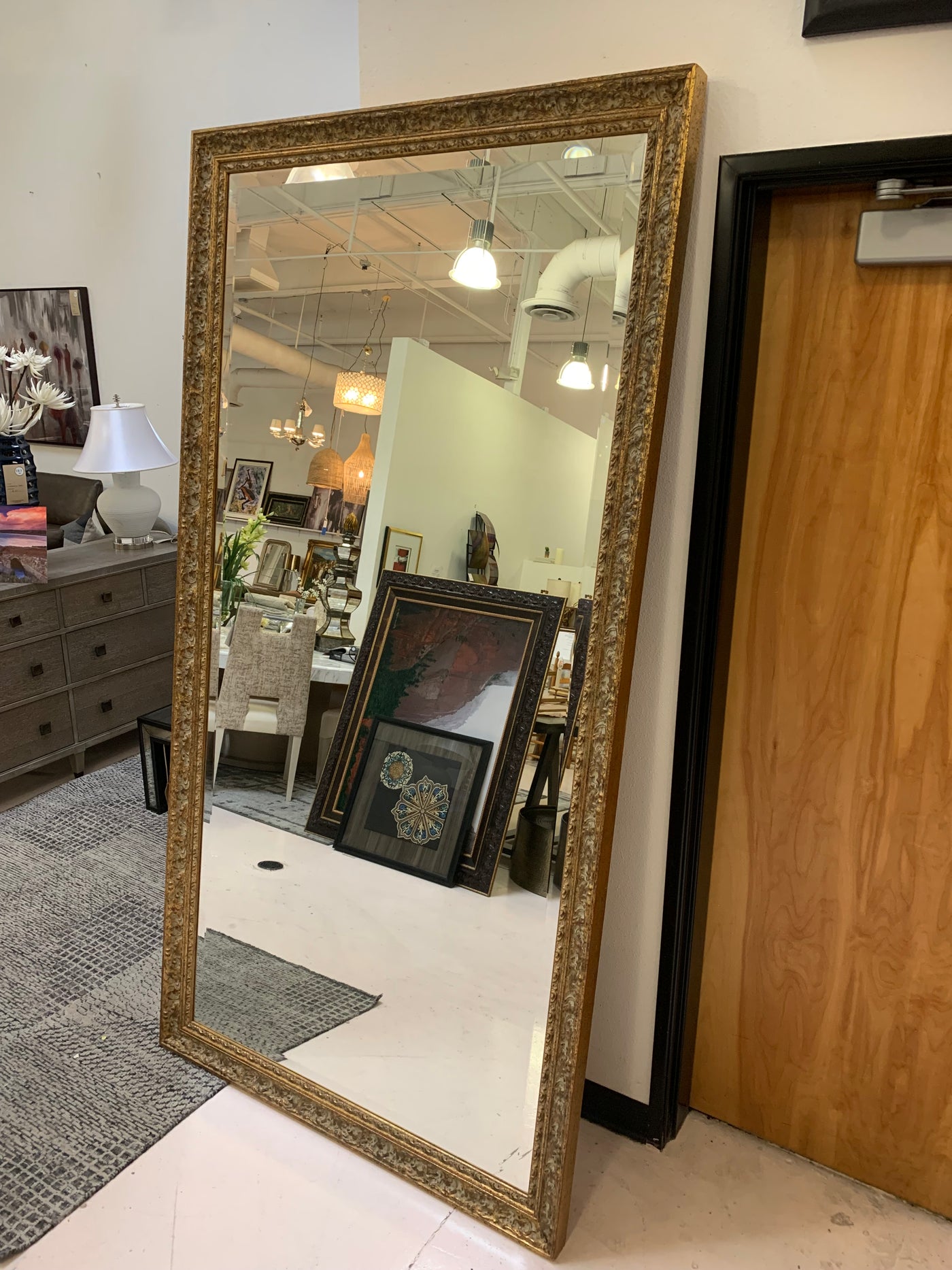Large Gold Framed Floor Mirror
