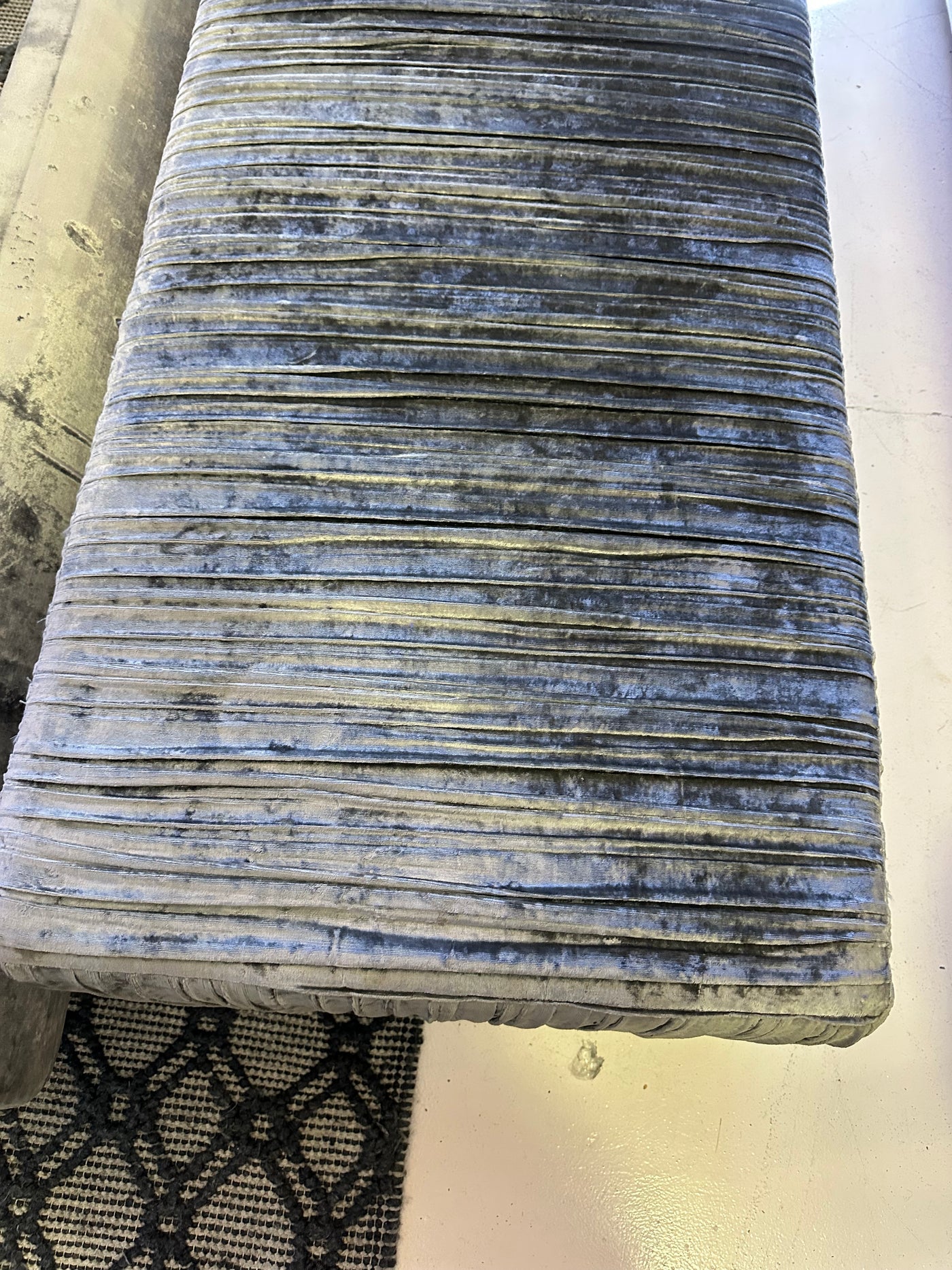 Custom Pleated Velvet bench