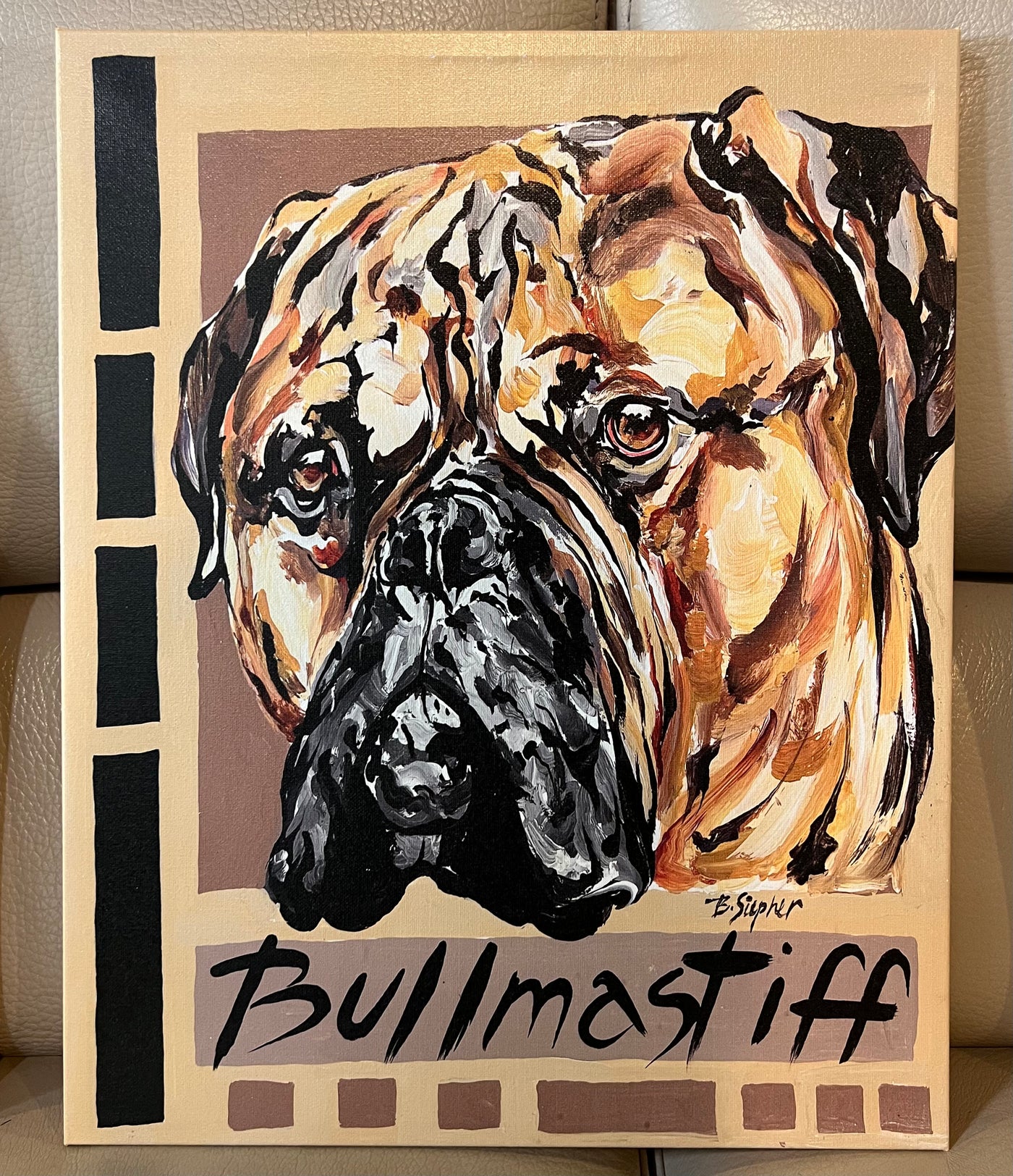 Bullmastiff Dog Wrapped Canvas Print Wall Art