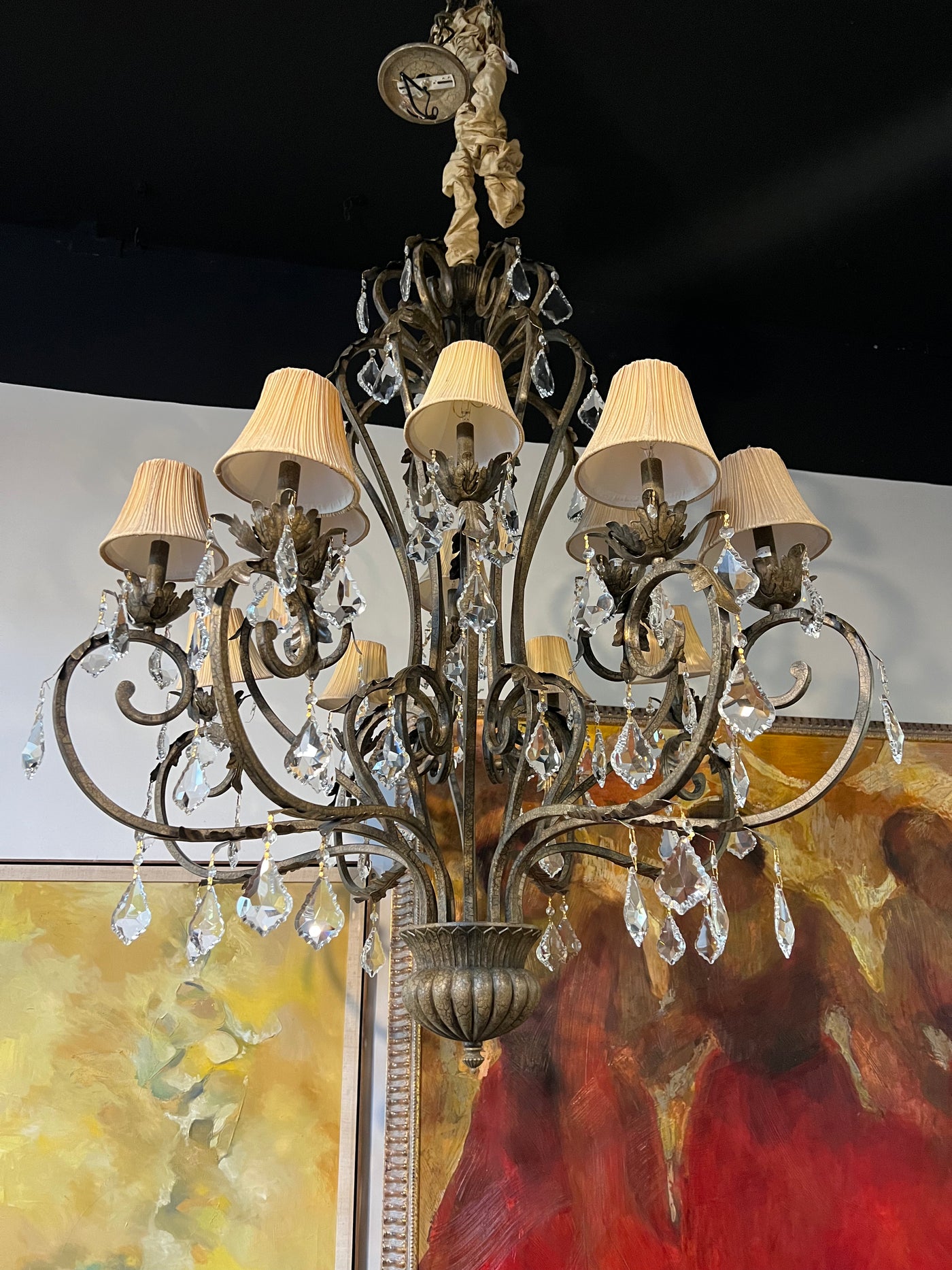 Traditional Iron 12 Light Chandelier