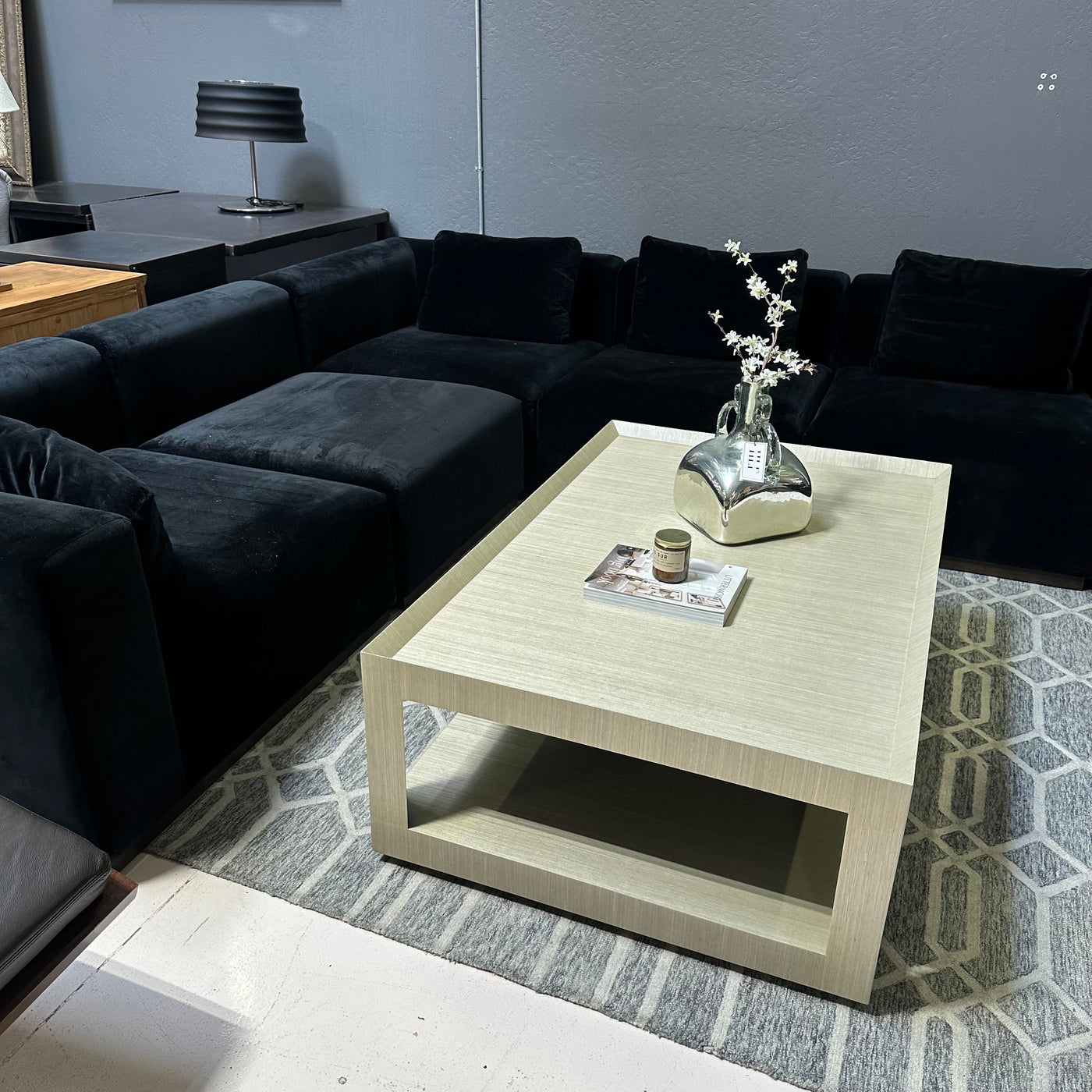 Grass Cloth Coffee Table
