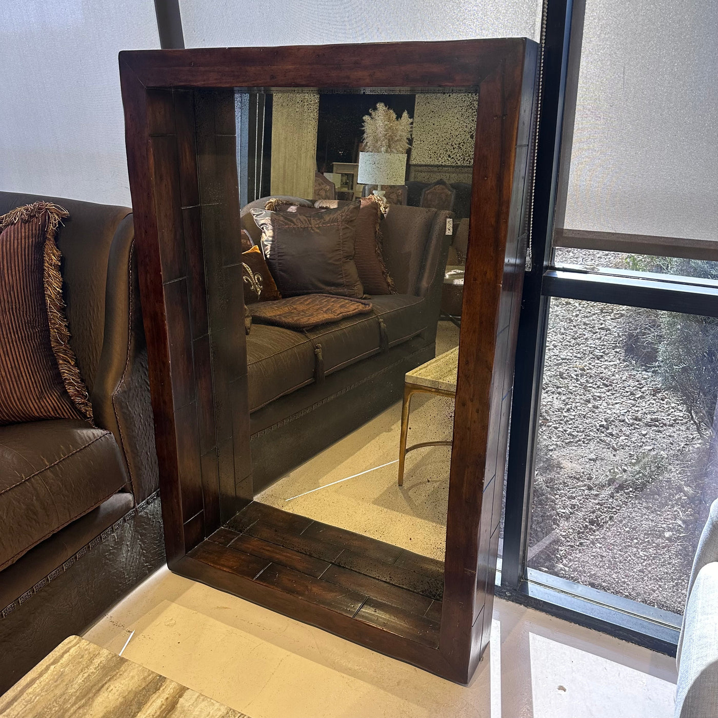 Solid Wood Antiqued Mirror