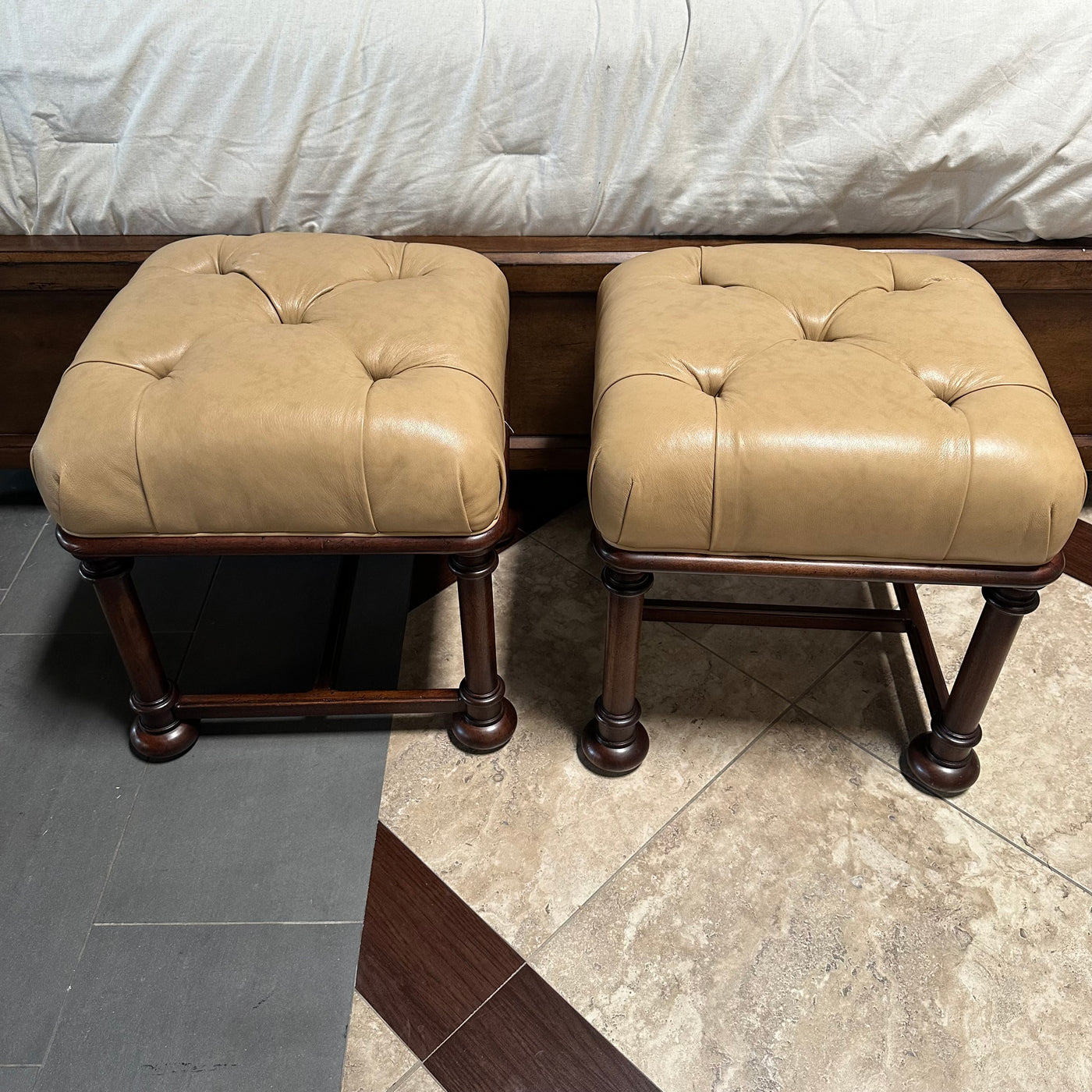 Lexington Eaton Leather ottoman