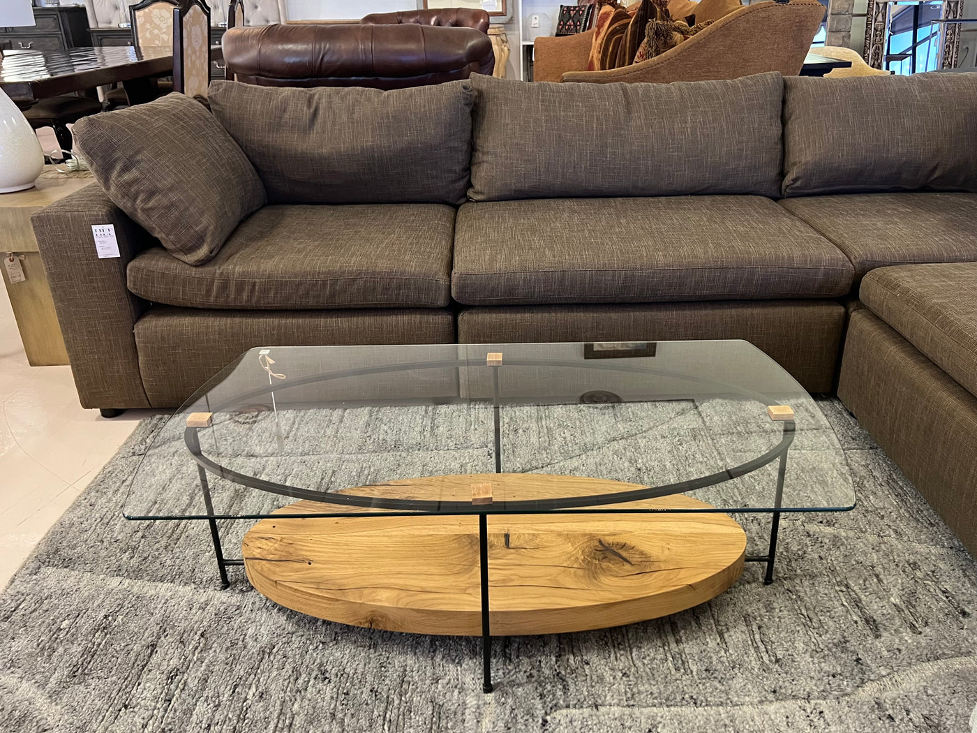 Century Furniture Wood & Glass Coffee Table