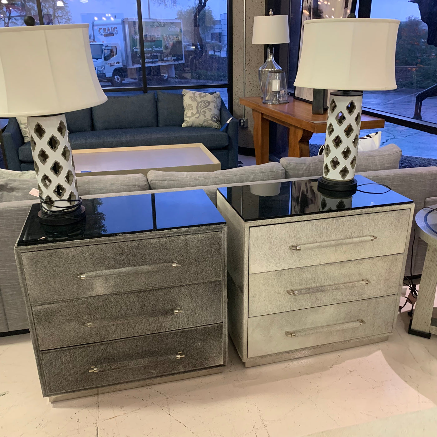 Bernhardt Cowhide Night Stands