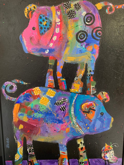 Original Jenny Foster “Piggy Back” Wall Art