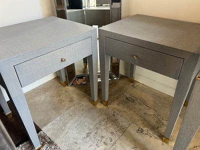 VIlla & House Washed Winter Gray End Tables Pair