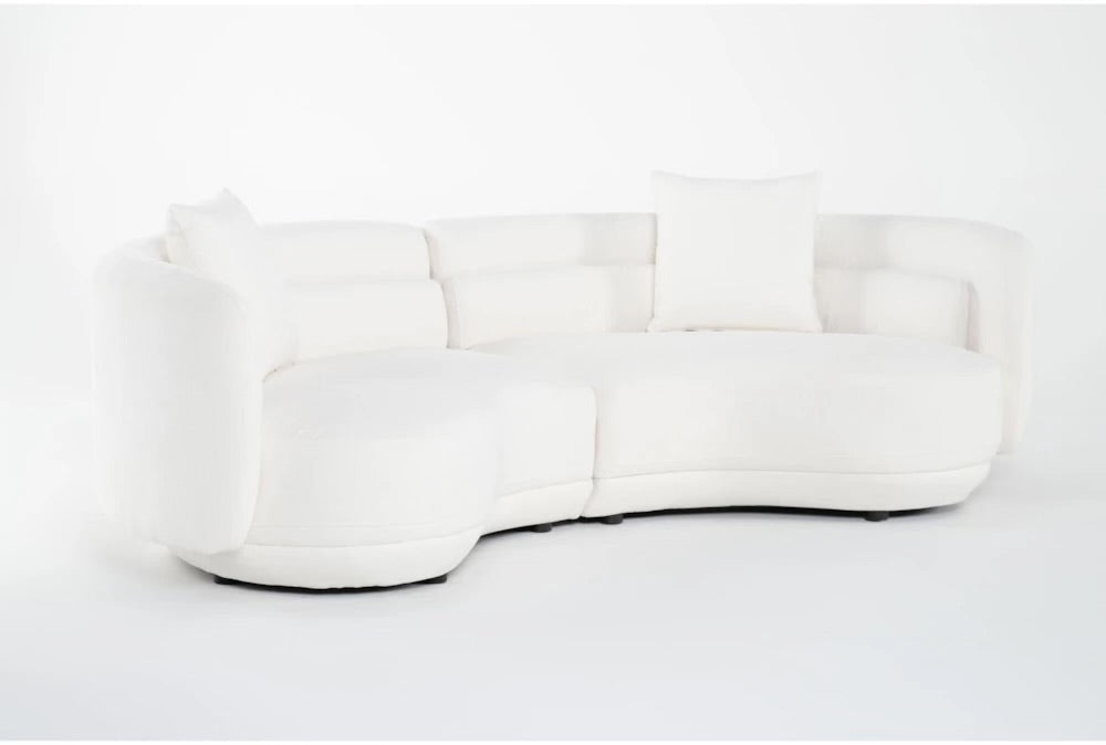 Formosa white fabric 103” sofa