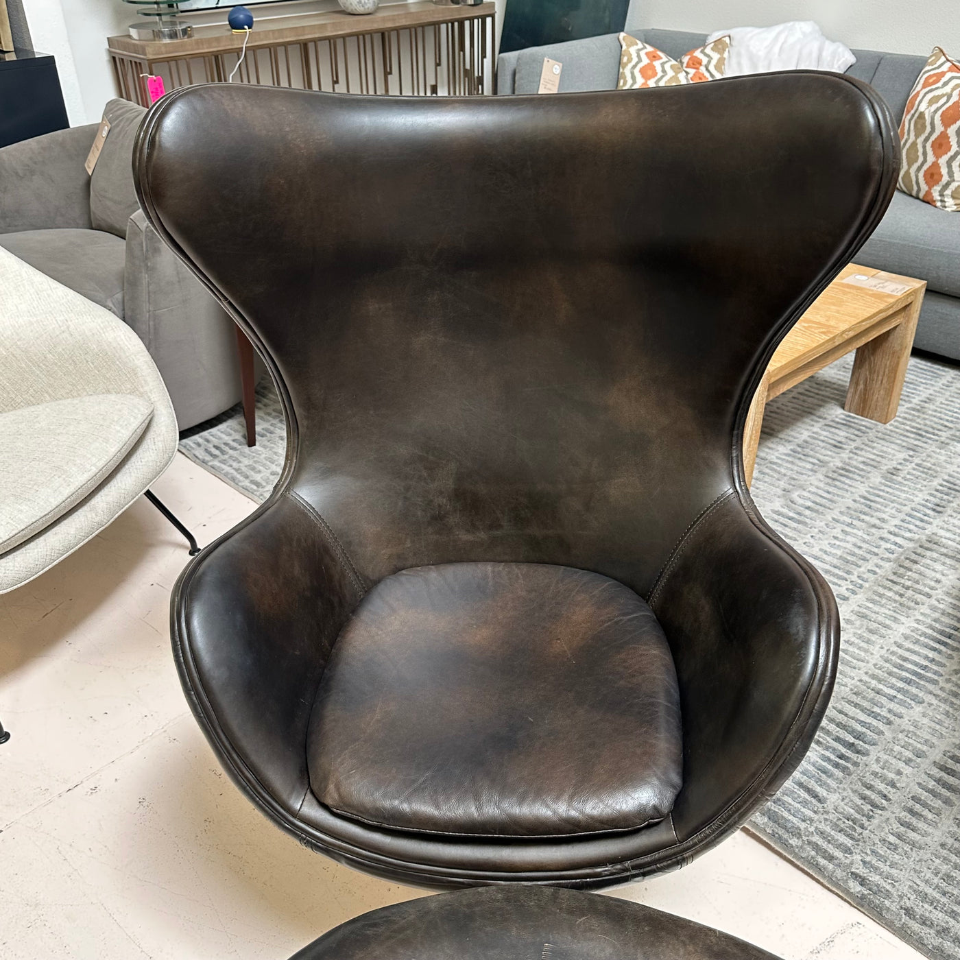 Restoration Hardware Copenhagen Chair and Ottoman