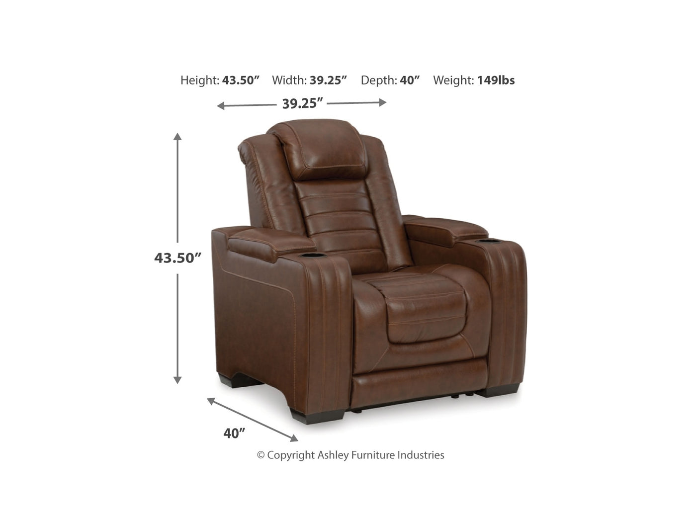 Ashley furniture backtrack power  leather recliner