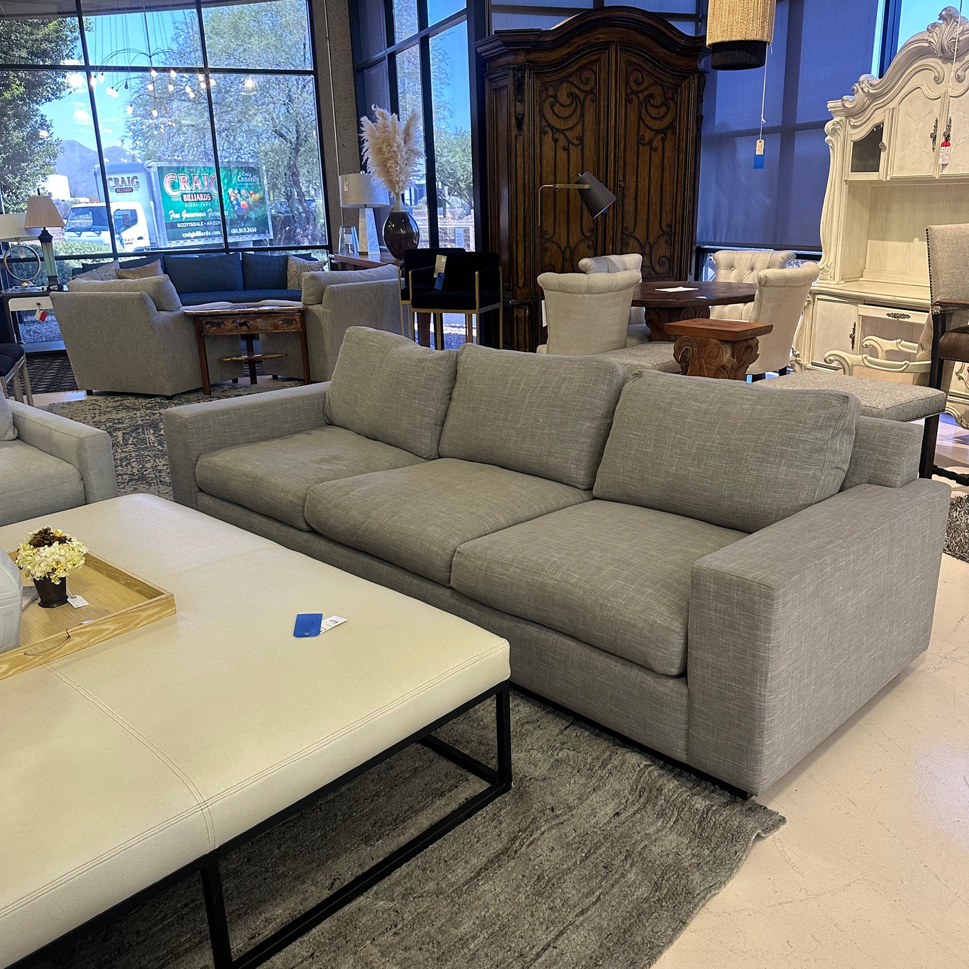 Custom Goose Down gray  sofa