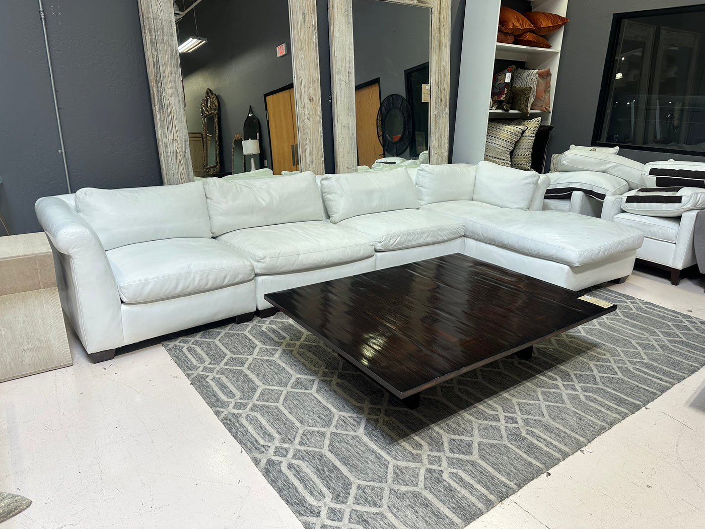 Williams Sonoma leather sectional