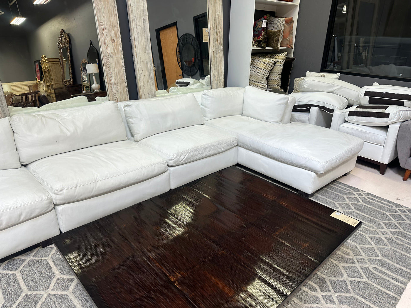 Williams Sonoma leather sectional
