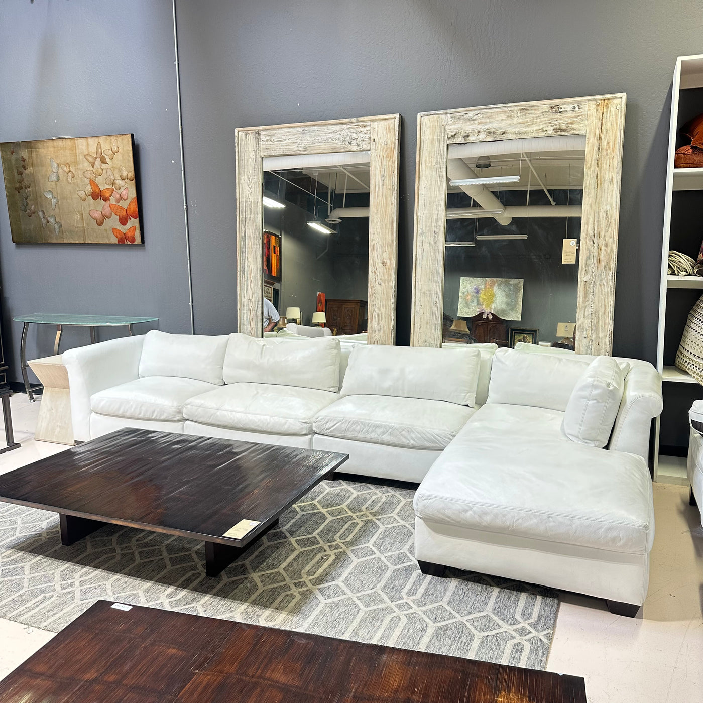Williams Sonoma leather sectional