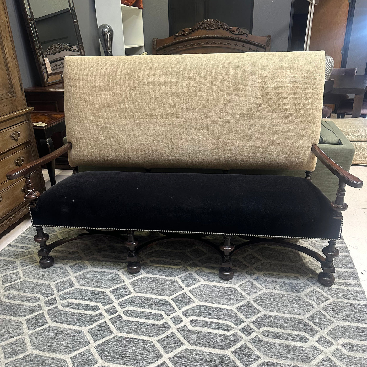 Custom Nailhead Bench Settee