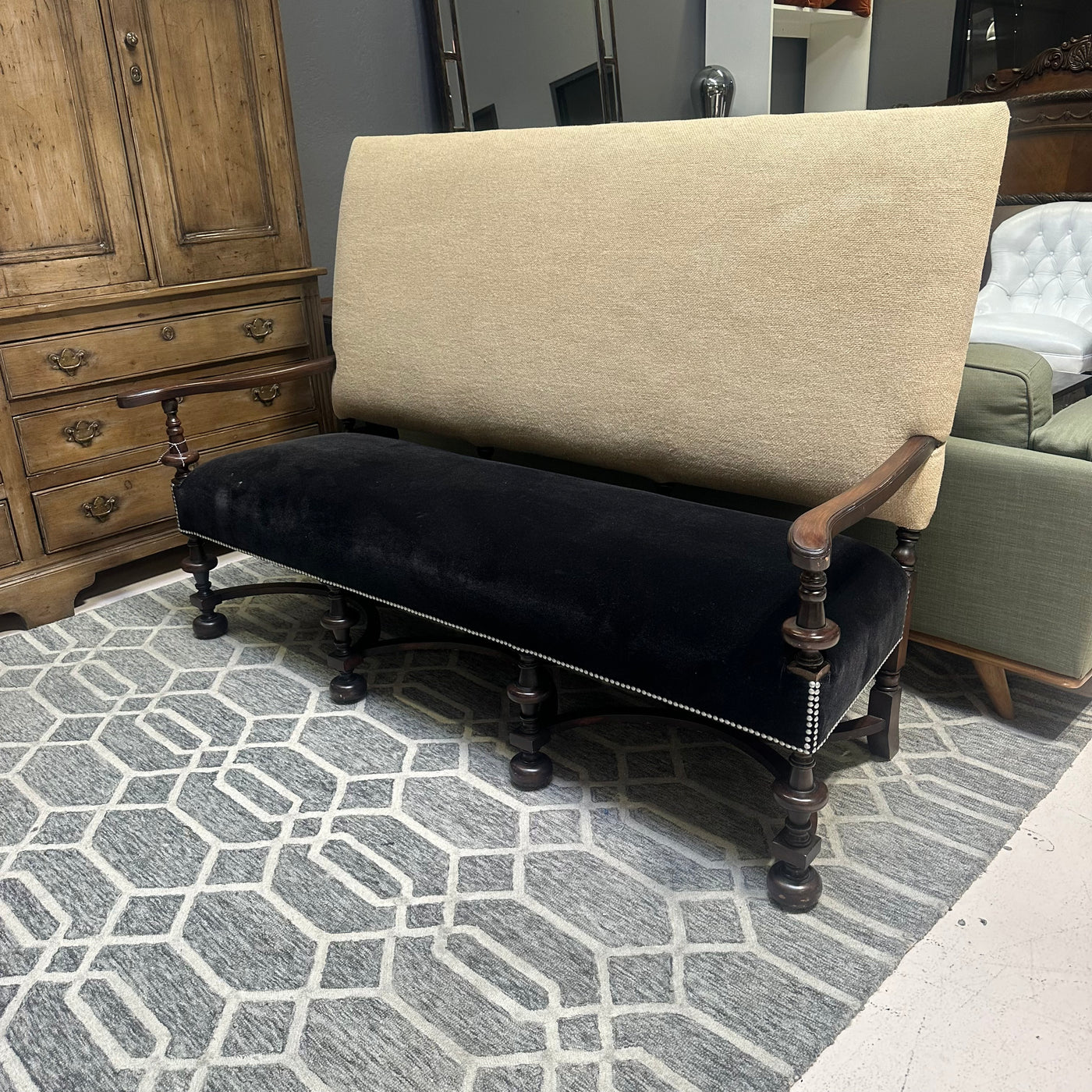 Custom Nailhead Bench Settee