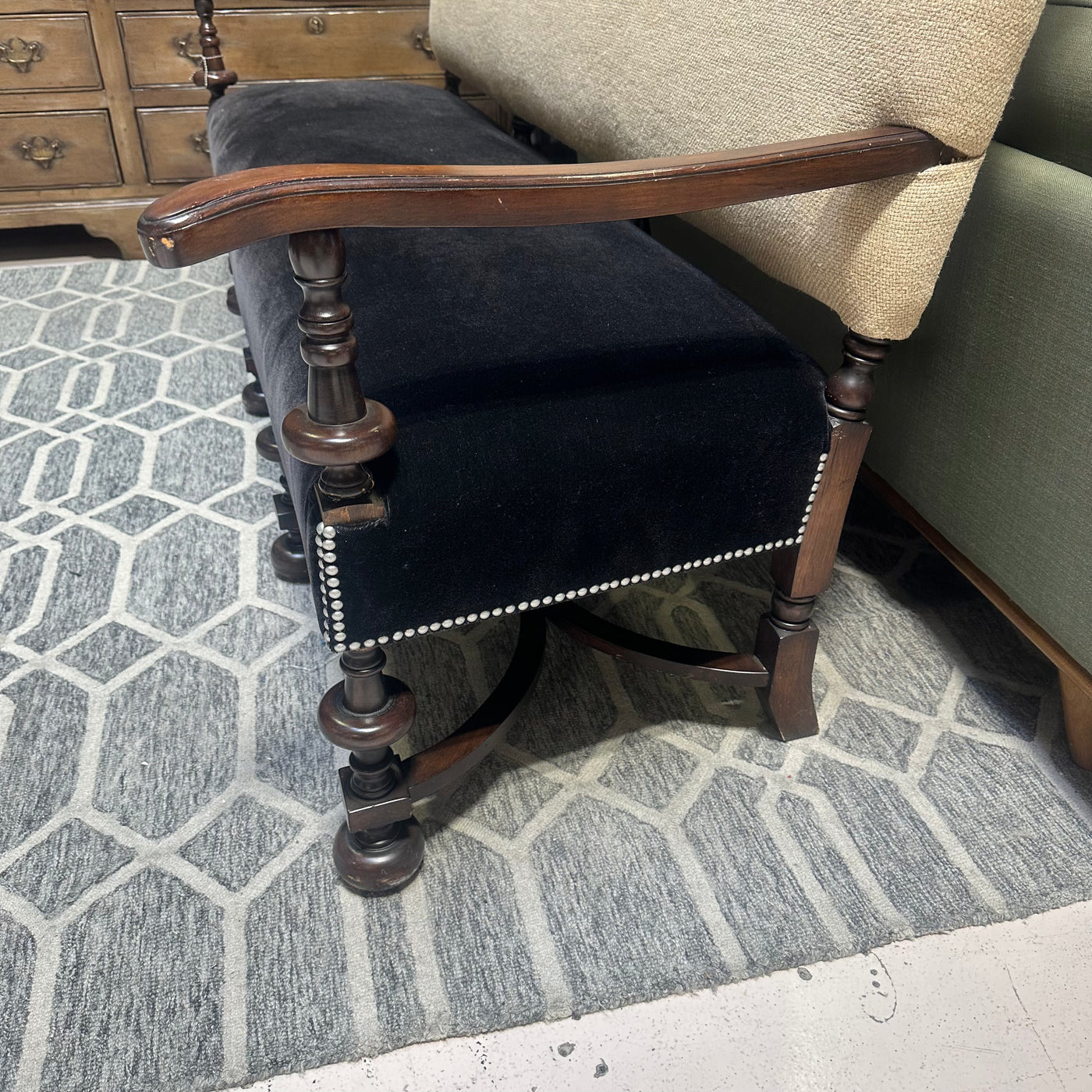 Custom Nailhead Bench Settee