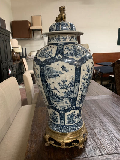 Bronze and Porcelain Oriental Vase