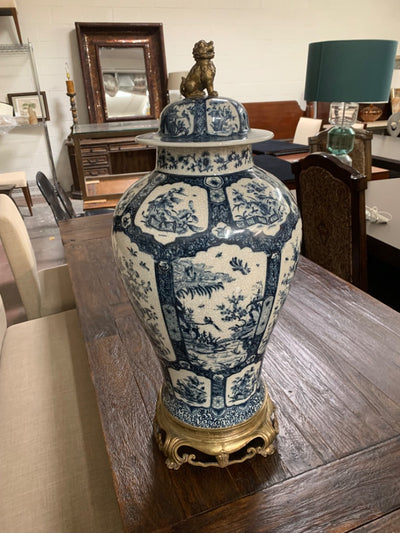 Bronze and Porcelain Oriental Vase