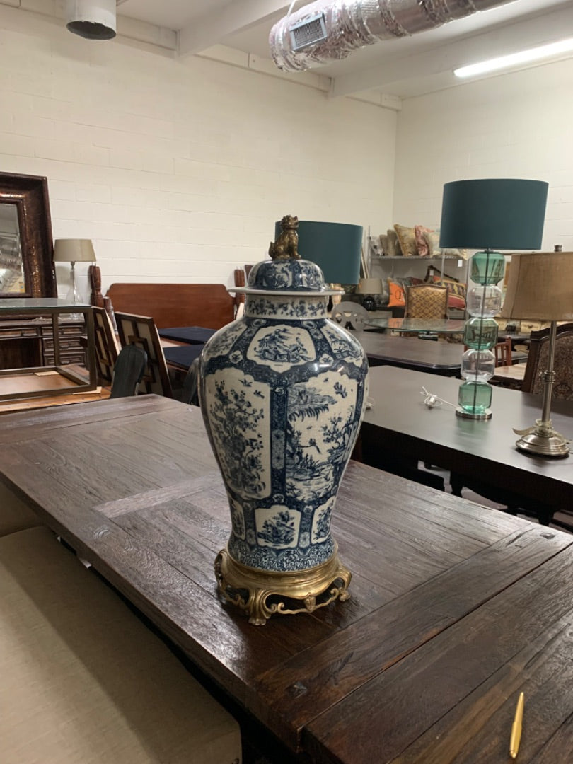 Bronze and Porcelain Oriental Vase