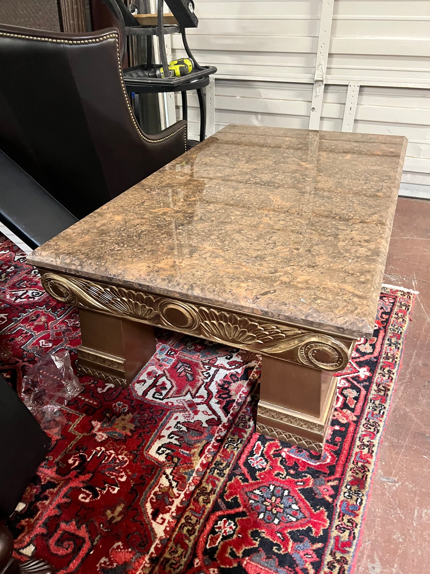 Traditional Stone Top Coffee Table
